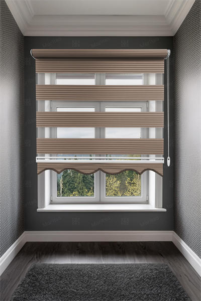 Geniş Plise Sütlü Kahve Zebra Stor Perde