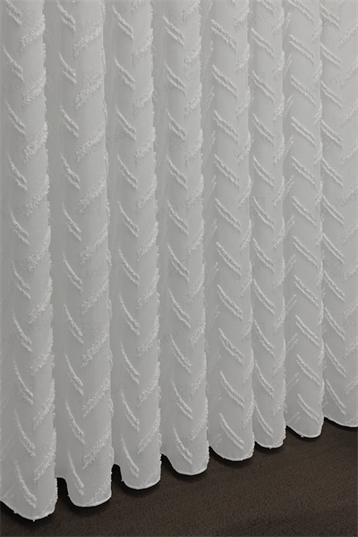 İskandinav Serisi Bohem Bella Desen Keten Zemine Pamuk İşleme Ekru Tül Perde