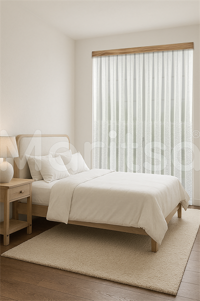 İskandinav Serisi Bohem Karla Desen Keten Zemine Pamuk İşleme Ekru Tül Perde