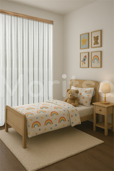 İskandinav Serisi Bohem Karla Desen Keten Zemine Pamuk İşleme Ekru Tül Perde