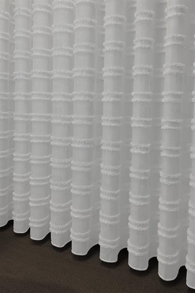 İskandinav Serisi Bohem Lydia Desen Keten Zemine Pamuk İşleme Ekru Tül Perde