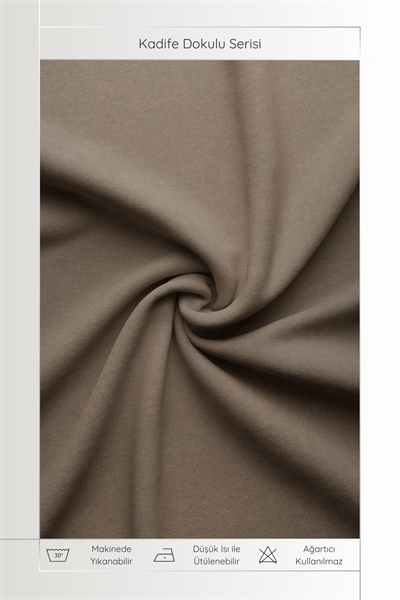 Kadife Dokulu Serisi Açık Kahve Fon Perde
