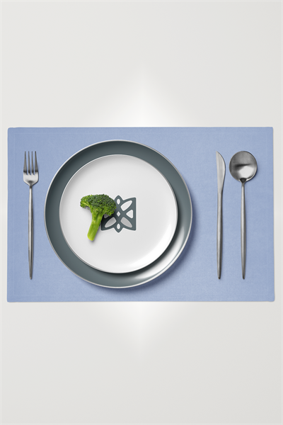 Kadife Dokulu Serisi Açık Mavi 6'lı Amerikan Servis