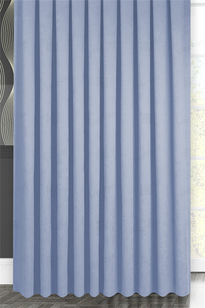Kadife Dokulu Serisi Açık Mavi Fon Perde