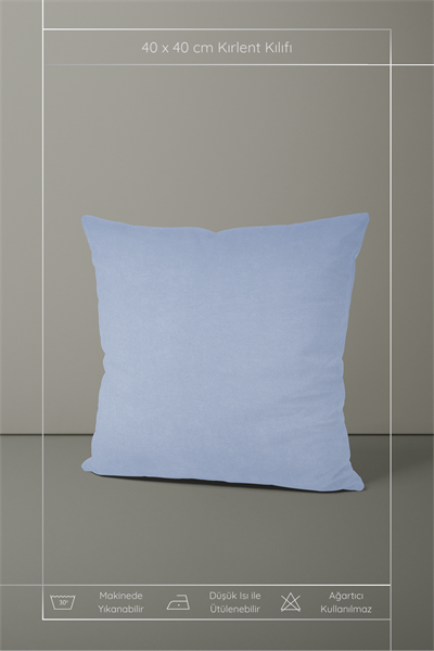 Kadife Dokulu Serisi Açık Mavi Kırlent Kılıfı