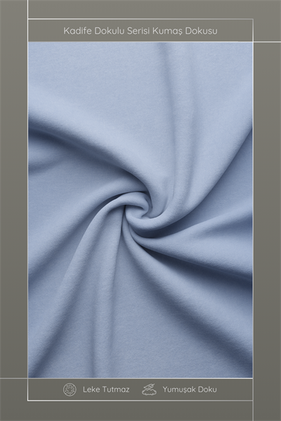 Kadife Dokulu Serisi Açık Mavi Kırlent Kılıfı