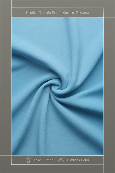 Kadife Dokulu Serisi Bebek Mavisi Kırlent Kılıfı