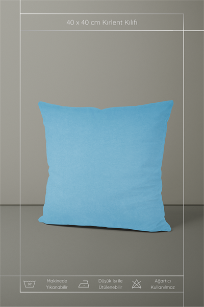 Kadife Dokulu Serisi Bebek Mavisi Kırlent Kılıfı