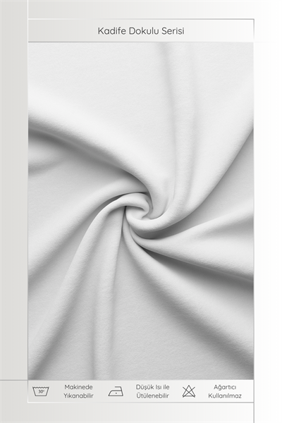 Kadife Dokulu Serisi Beyaz Fon Perde