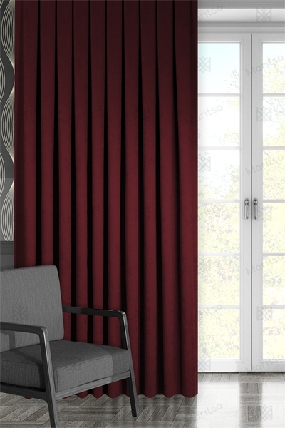 Kadife Dokulu Serisi Bordo Fon Perde
