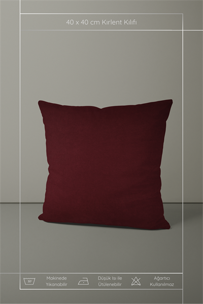Kadife Dokulu Serisi Bordo Kırlent Kılıfı