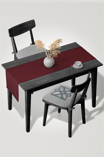 Kadife Dokulu Serisi Bordo Runner