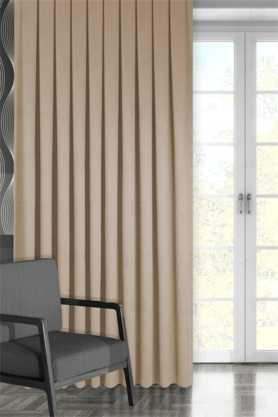 Kadife Dokulu Serisi Buğday Fon Perde