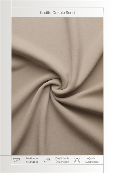Kadife Dokulu Serisi Buğday Fon Perde