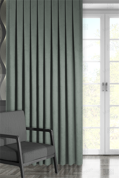 Kadife Dokulu Serisi Çağla Yeşili Fon Perde