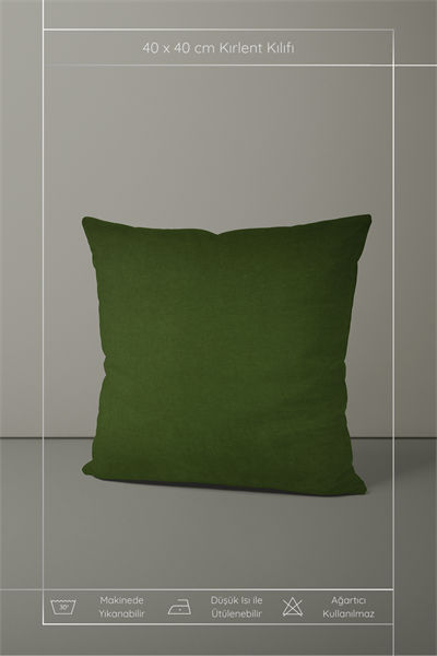 Kadife Dokulu Serisi Çimen Yeşili Kırlent Kılıfı
