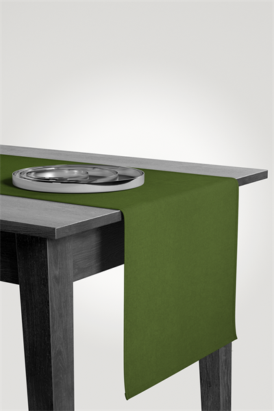 Kadife Dokulu Serisi Çimen Yeşili Runner