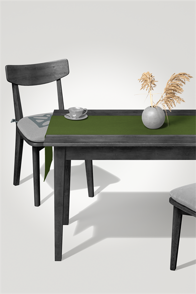 Kadife Dokulu Serisi Çimen Yeşili Runner