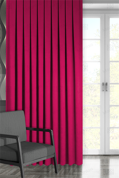 Kadife Dokulu Serisi Fuşya Fon Perde