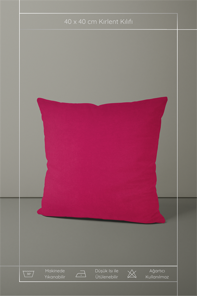 Kadife Dokulu Serisi Fuşya Kırlent Kılıfı