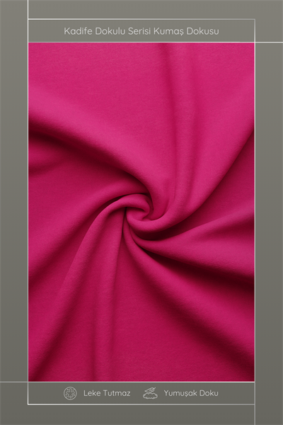 Kadife Dokulu Serisi Fuşya Kırlent Kılıfı