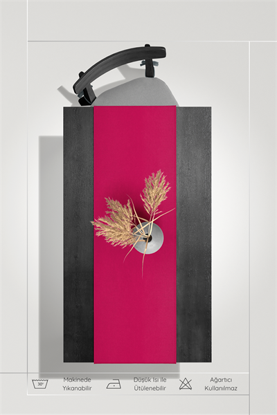 Kadife Dokulu Serisi Fuşya Runner