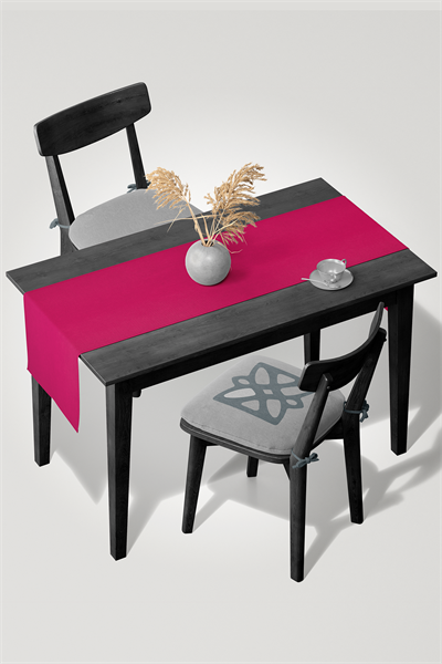 Kadife Dokulu Serisi Fuşya Runner