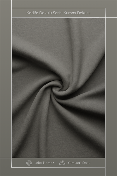 Kadife Dokulu Serisi Gri Kırlent Kılıfı