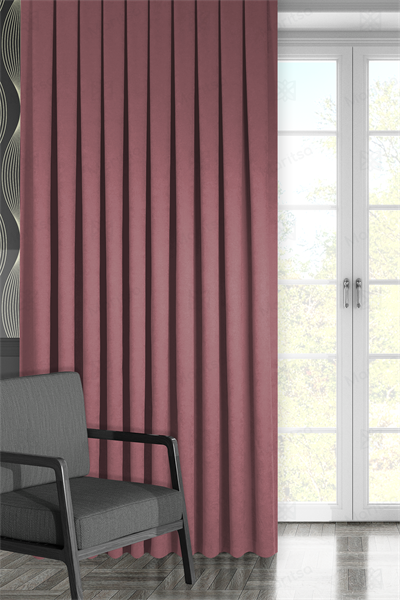 Kadife Dokulu Serisi Gül Kurusu Fon Perde