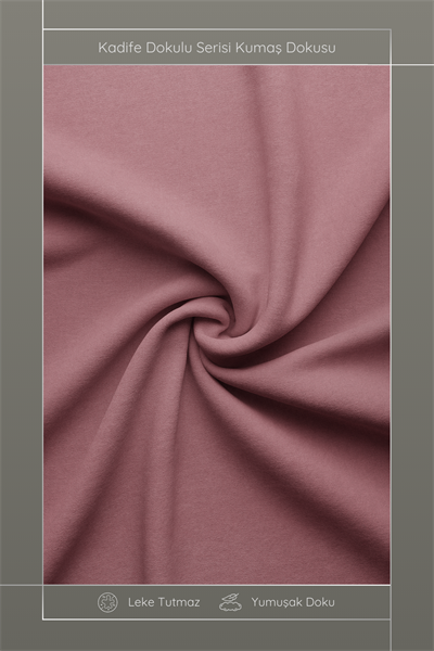 Kadife Dokulu Serisi Gül Kurusu Kırlent Kılıfı