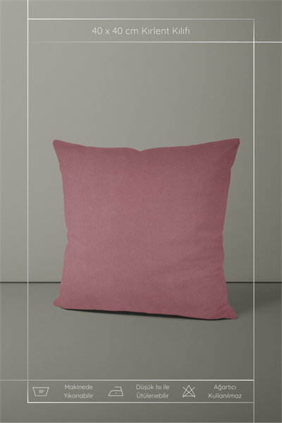 Kadife Dokulu Serisi Gül Kurusu Kırlent Kılıfı