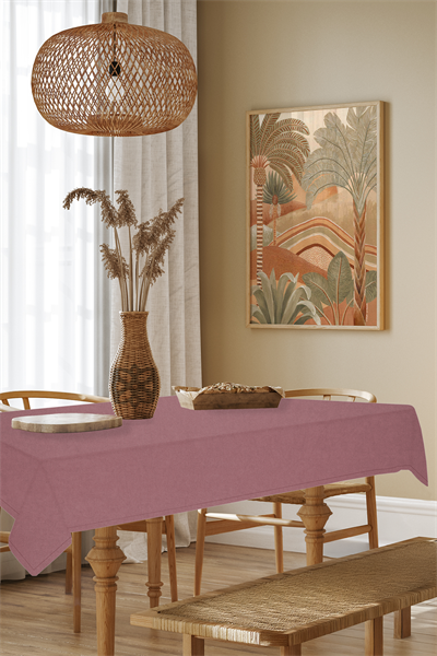 Kadife Dokulu Serisi Gül Kurusu Masa Örtüsü