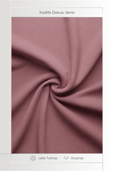 Kadife Dokulu Serisi Gül Kurusu Masa Örtüsü