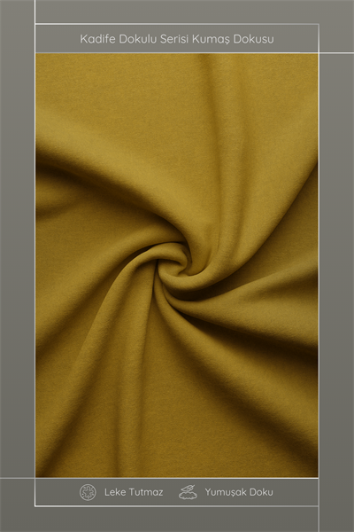 Kadife Dokulu Serisi Hardal Kırlent Kılıfı