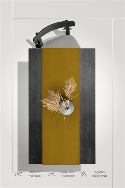 Kadife Dokulu Serisi Hardal Runner