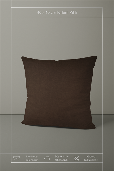 Kadife Dokulu Serisi Kahve Kırlent Kılıfı