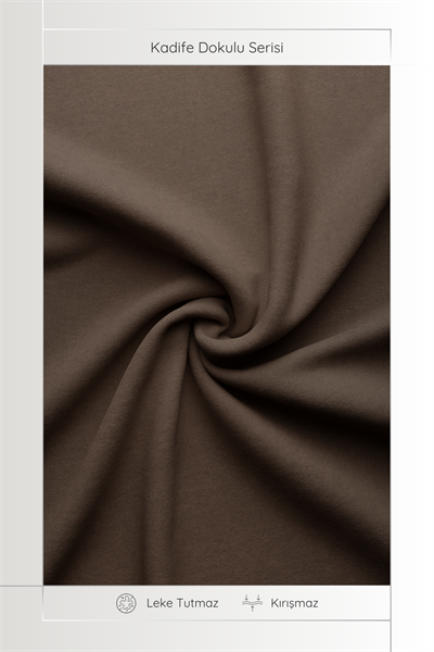 Kadife Dokulu Serisi Kahve Runner