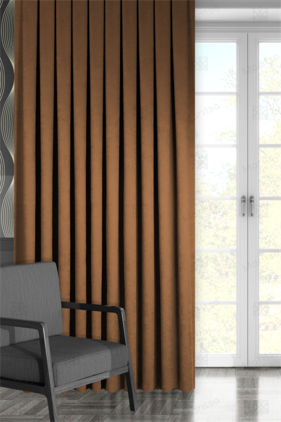 Kadife Dokulu Serisi Kakao  Fon Perde