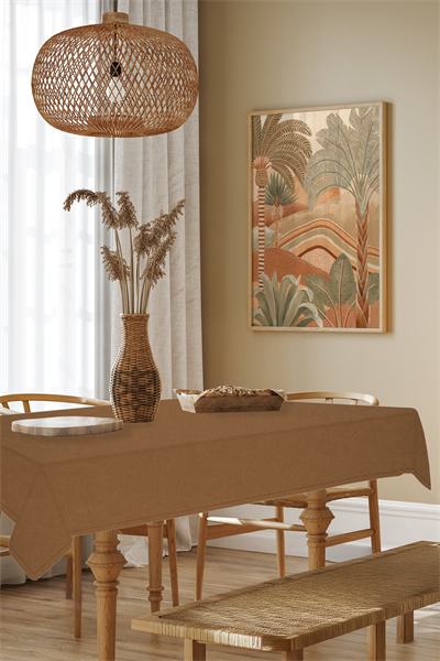 Kadife Dokulu Serisi Kakao Masa Örtüsü