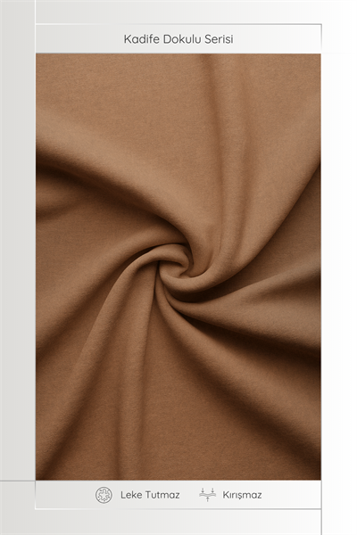 Kadife Dokulu Serisi Kakao Masa Örtüsü