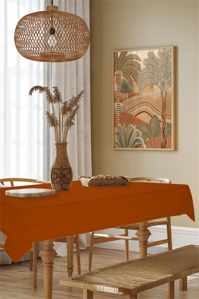 Kadife Dokulu Serisi Kiremit Masa Örtüsü