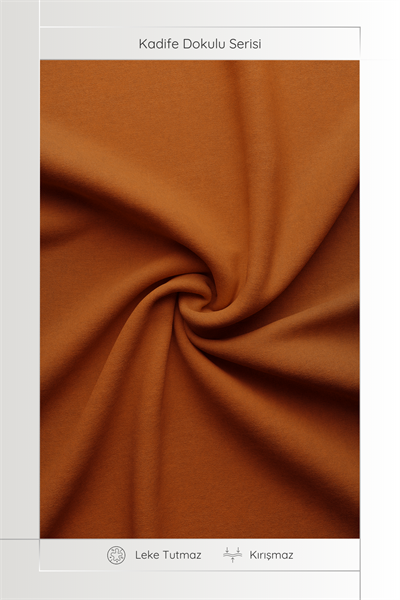 Kadife Dokulu Serisi Kiremit Masa Örtüsü