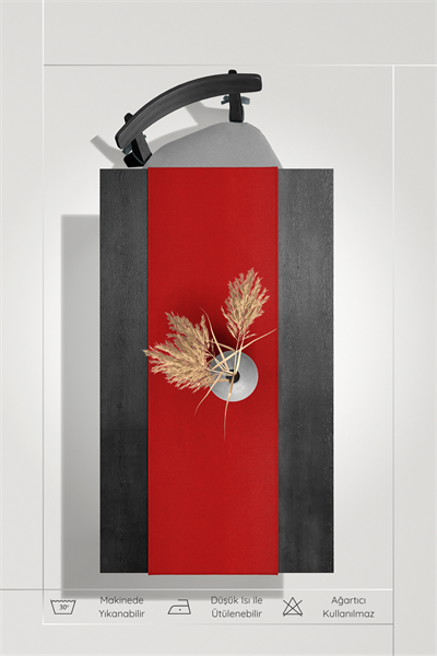 Kadife Dokulu Serisi Kırmızı Runner