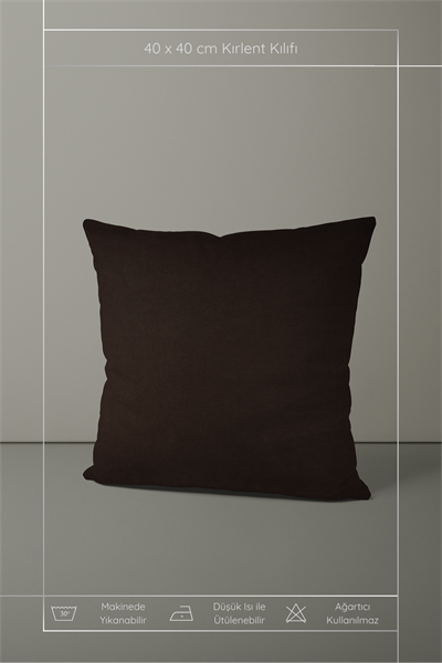 Kadife Dokulu Serisi Koyu Kahve Kırlent Kılıfı