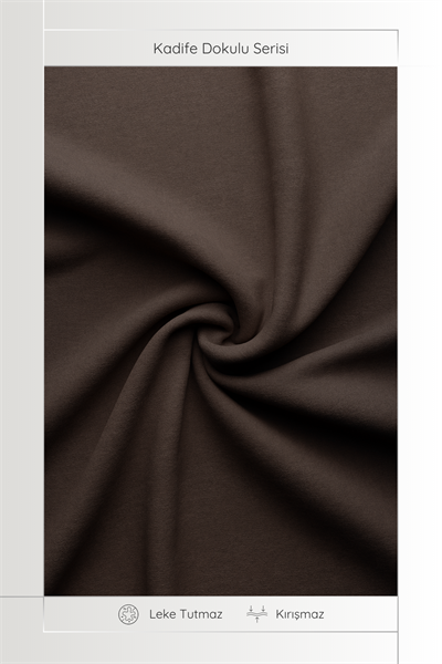 Kadife Dokulu Serisi Koyu Kahve Runner