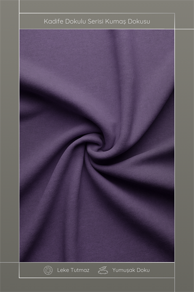 Kadife Dokulu Serisi Koyu Mor Kırlent Kılıfı