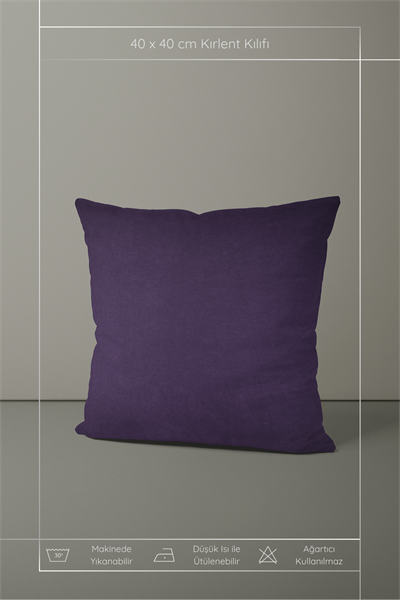 Kadife Dokulu Serisi Koyu Mor Kırlent Kılıfı