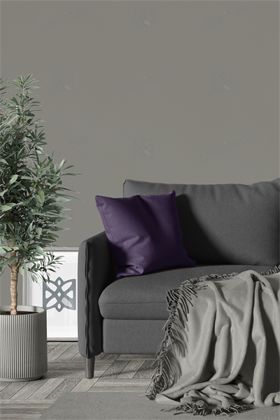 Kadife Dokulu Serisi Koyu Mor Kırlent Kılıfı