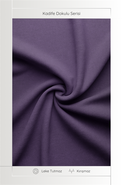 Kadife Dokulu Serisi Koyu Mor Masa Örtüsü