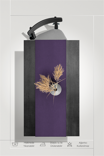 Kadife Dokulu Serisi Koyu Mor Runner